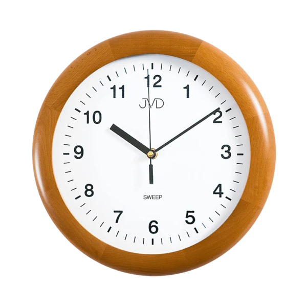 JVD Wanduhr 29,5x29,5x5 cm Holz • Geräuschloses Quarzwerk • Zeitloses Design