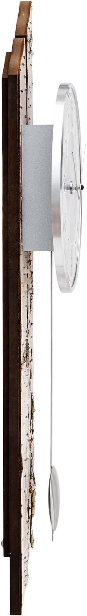 AMS Wanduhr 65x22x8 cm Holz • Modernes Design • Quarzpendelwerk