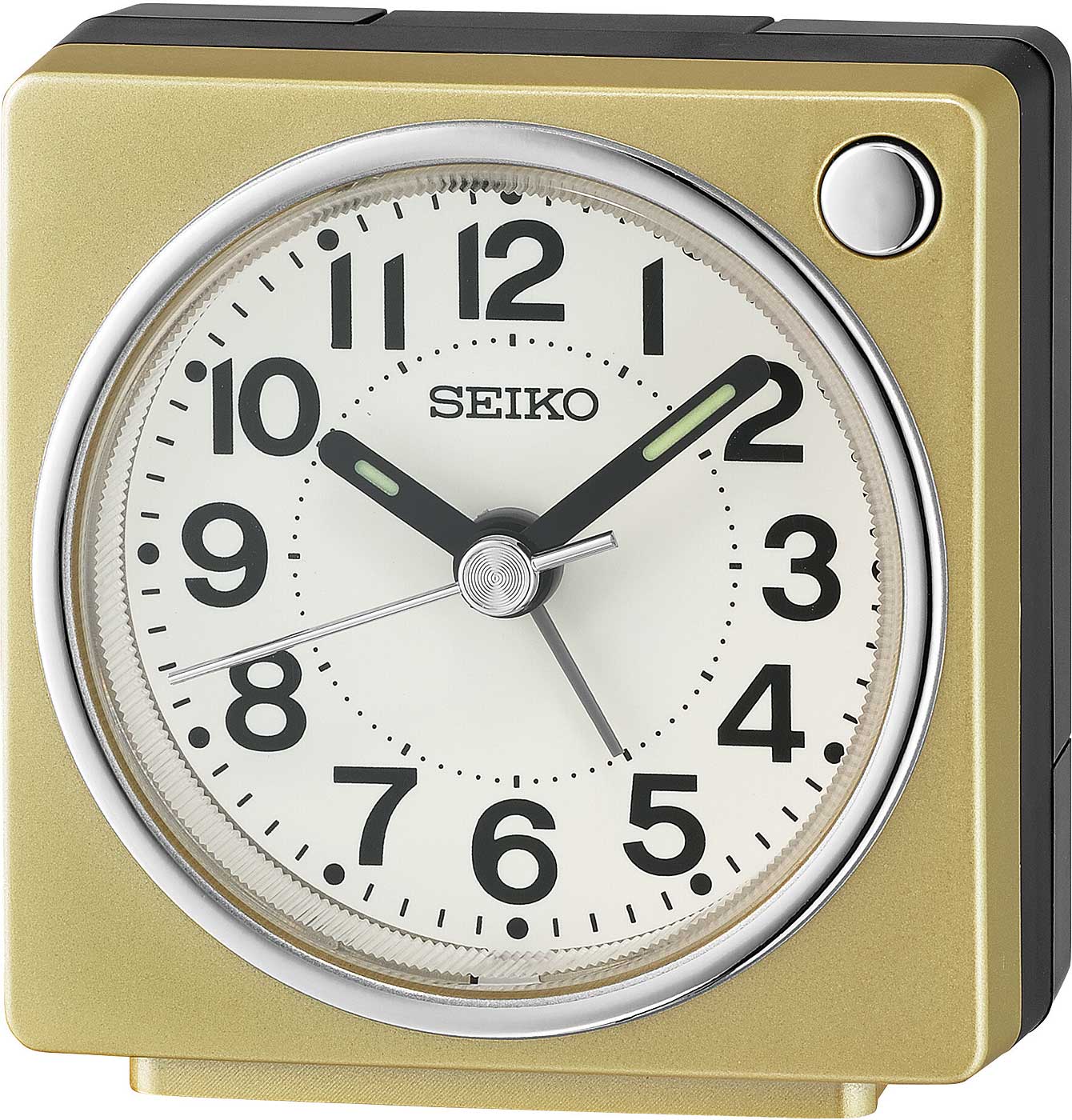 Seiko Kompakter Wecker 6.4 cm H, 6.6 cm B, 3.6 cm T Kunststoff • Leises schleichendes Uhrwerk • Leuchtzeiger für gute Ablesbarkeit im Dunkeln
