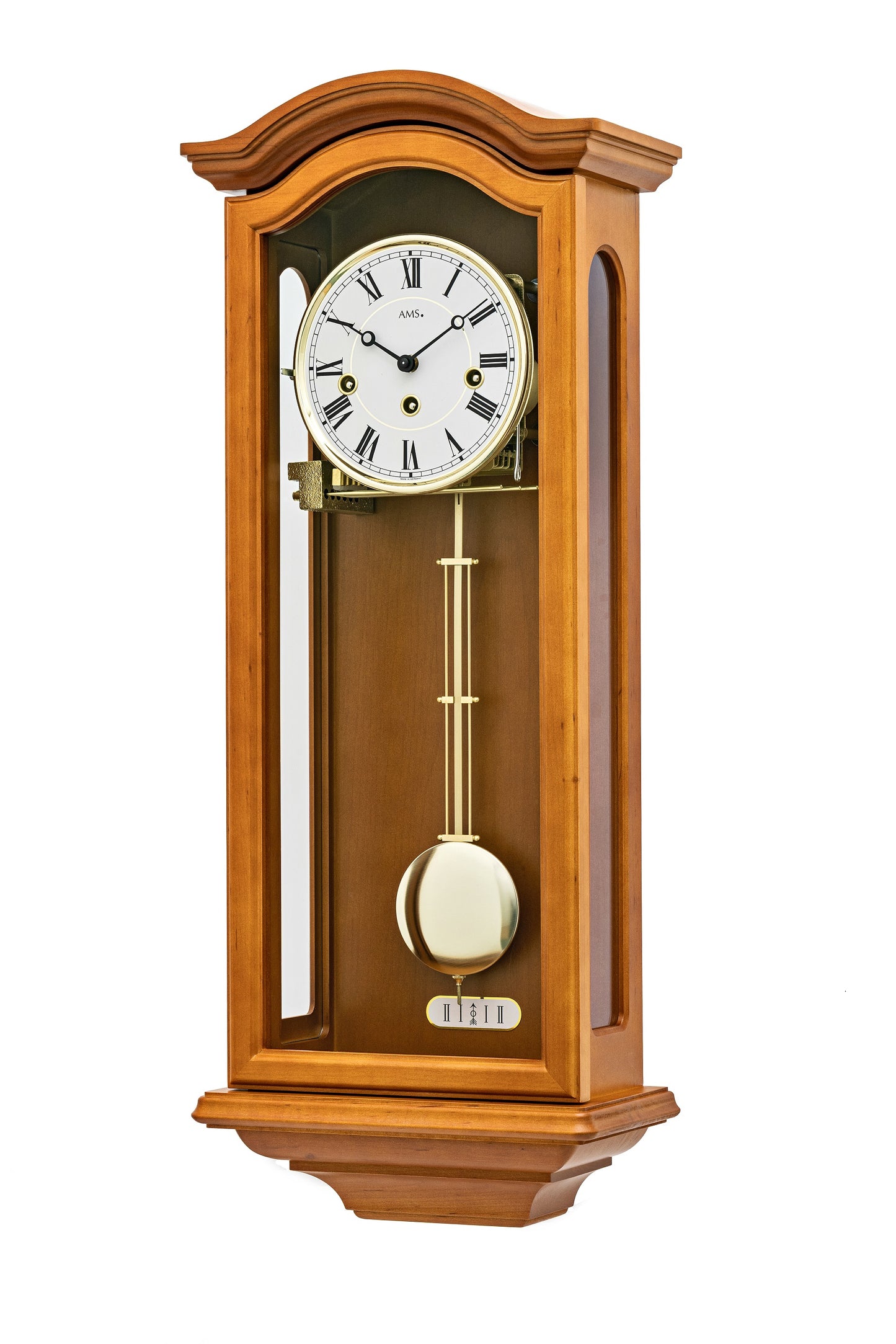 AMS Wall Clock 66x26 cm Wood • Mechanical 8-Day Movement • Westminster Chime