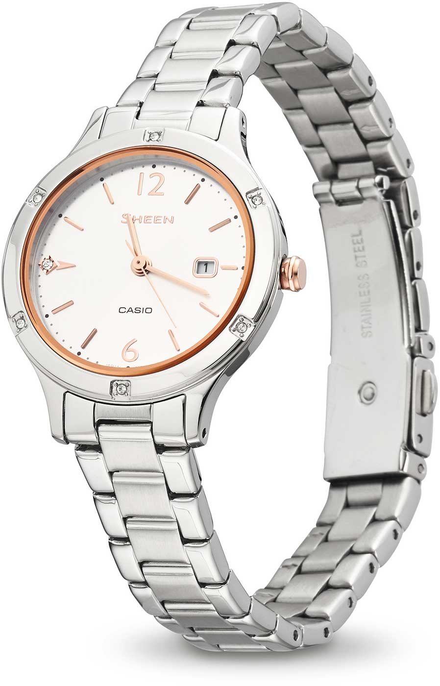Casio SHEEN SHE-4533D-7AUER Damenuhr • Kratzfestes Saphirglas • Elegantes, flaches Design