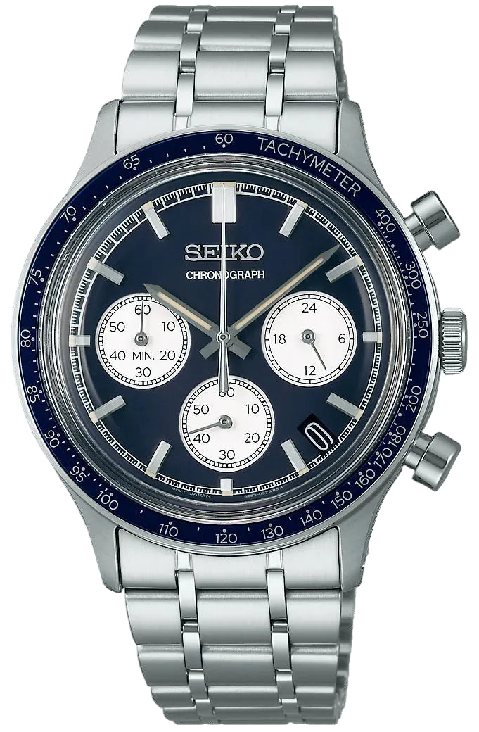 Seiko Chronograph SSB477P1 Uhr • Edles Blaues Ziffernblatt • Präzises Quarzwerk