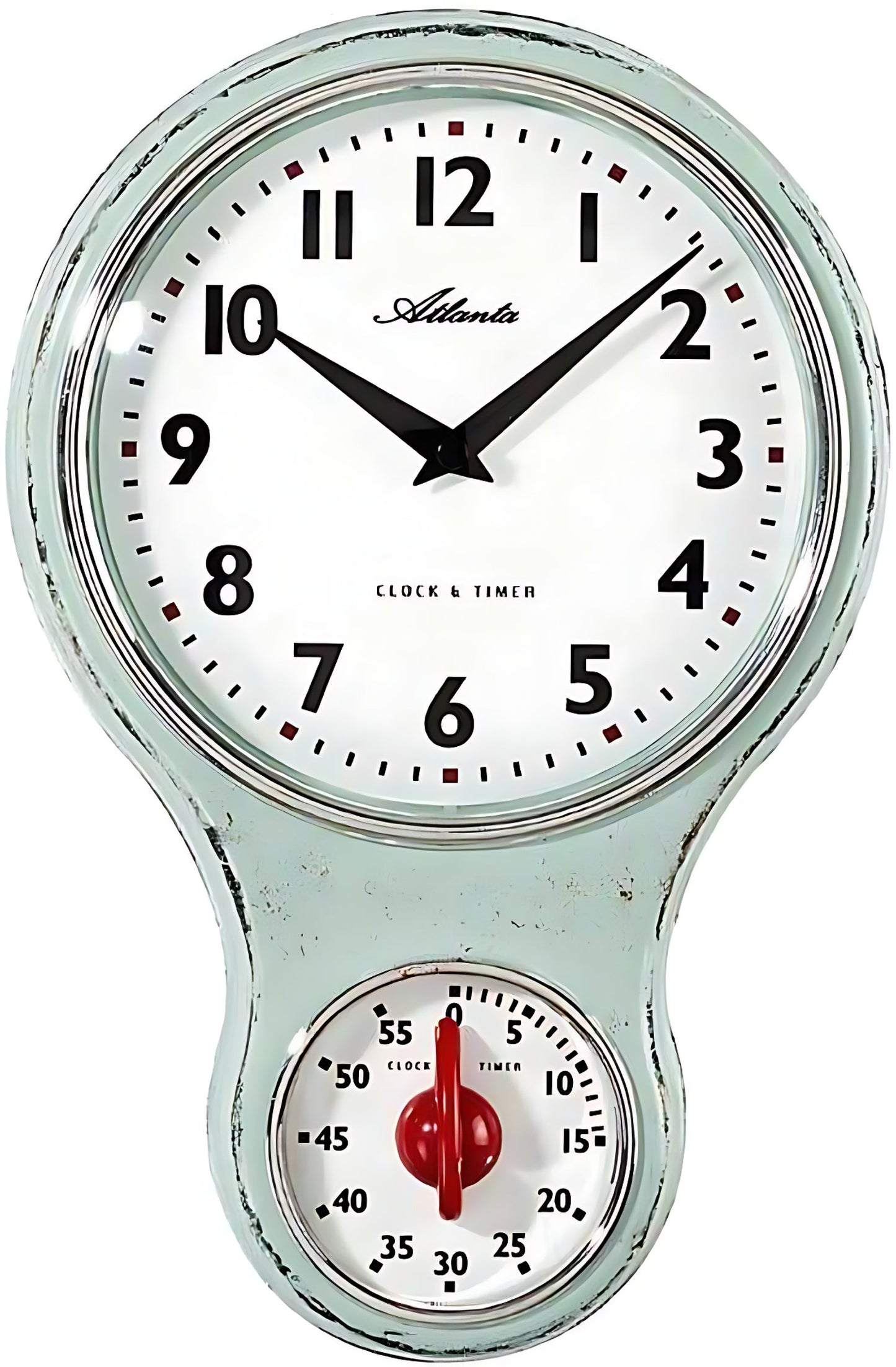 Atlanta Wall Clock 30.5x20.5x6.5 cm Plastic • Integrated Timer • Nostalgic Design