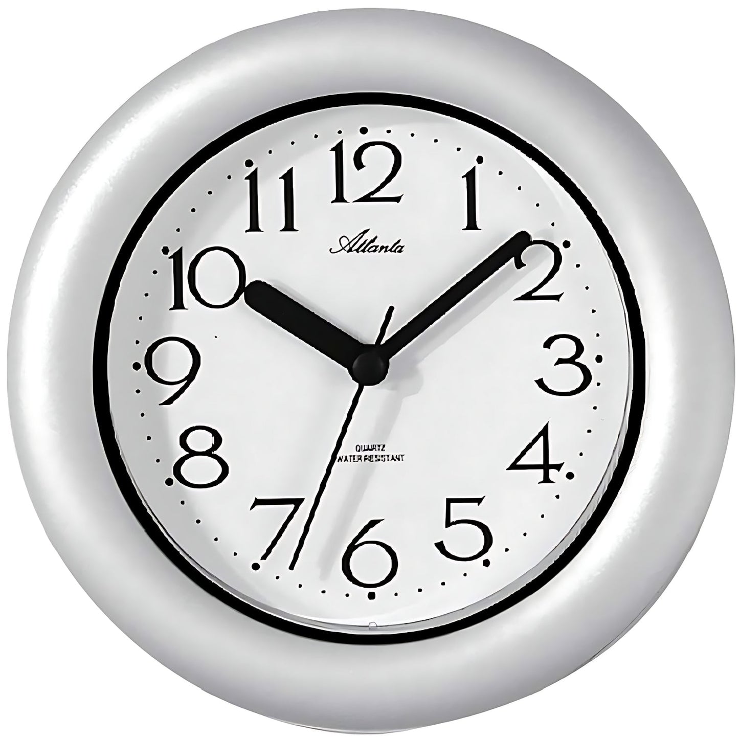 Atlanta Wanduhr 17 cm Ø Kunststoff • Geräuschloses Quarzwerk • Dampf- und wassergeschützt