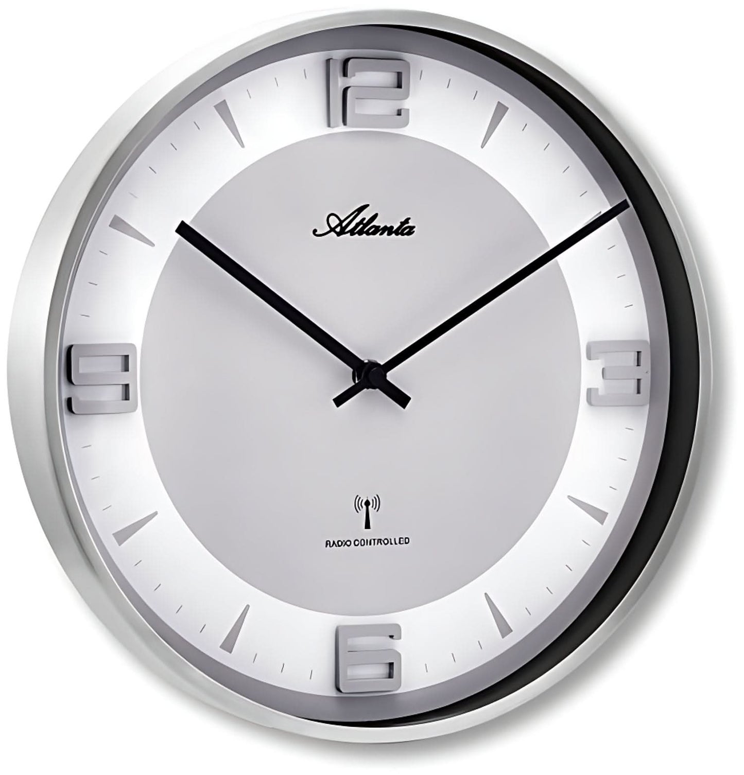 Atlanta Wanduhr 30 cm Ø Metall • Funkgesteuert • Modernes Design