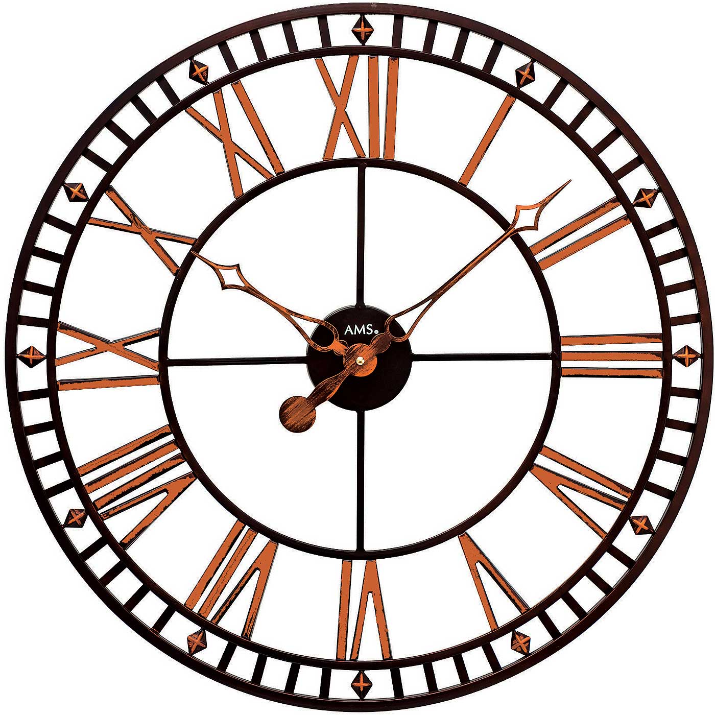 AMS Wanduhr Metall • Geräuschlos • Retro Stil