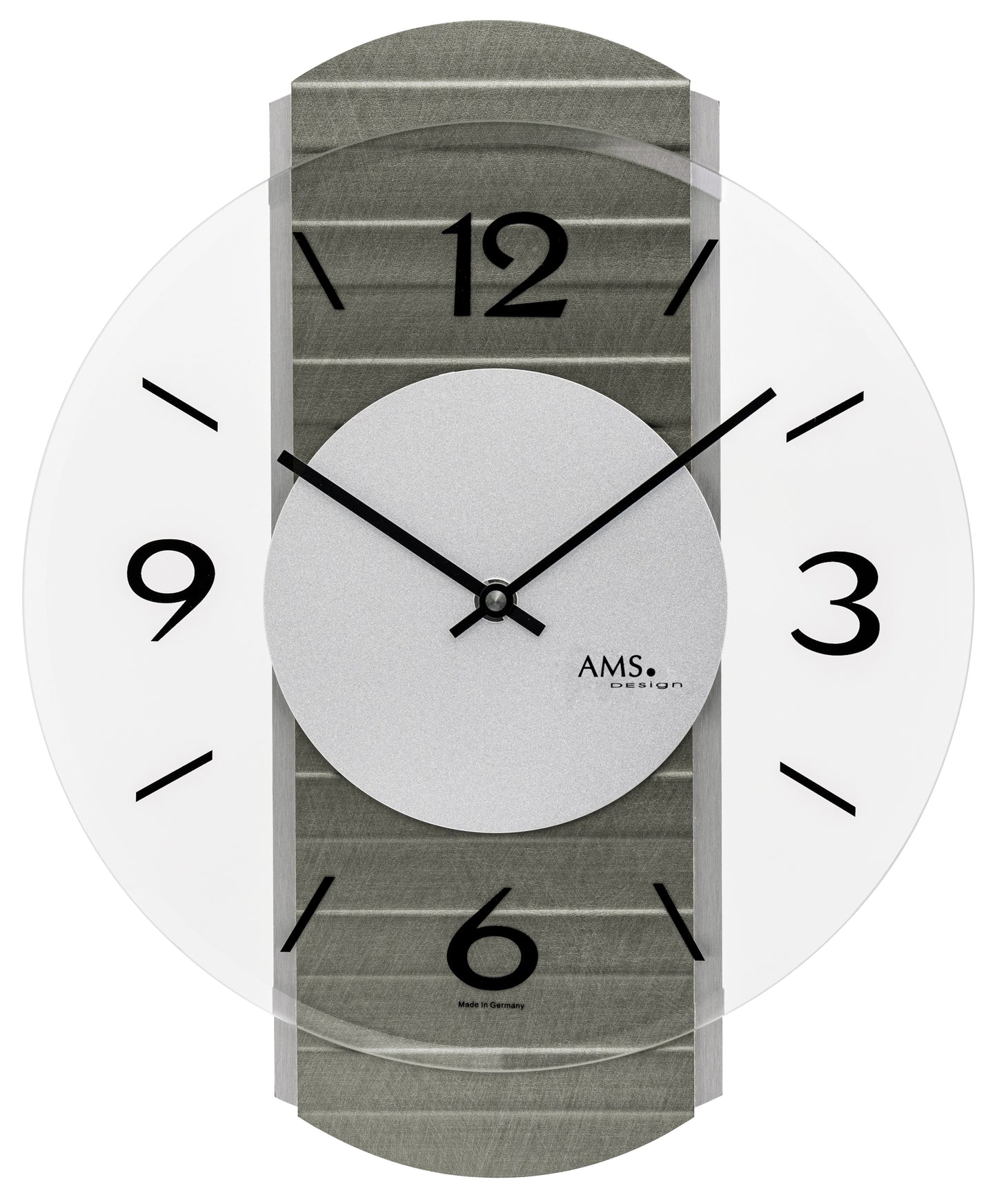 AMS Wall Clock • Wood & Aluminum • Modern Design • Precise Quartz Movement