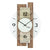 AMS Quarz-Wanduhr mit Mineralglas und Naturstein-Optik, Holzrahmen, schwarzes Zifferblatt