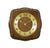 Wanduhr mit Ziffernblatt, goldfarbenen Zeigern und braunem Holzgehäuse
