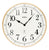 Wanduhr mit Messingrahmen, weißem Zifferblatt und schwarzen Zahlen sowie Zeigern