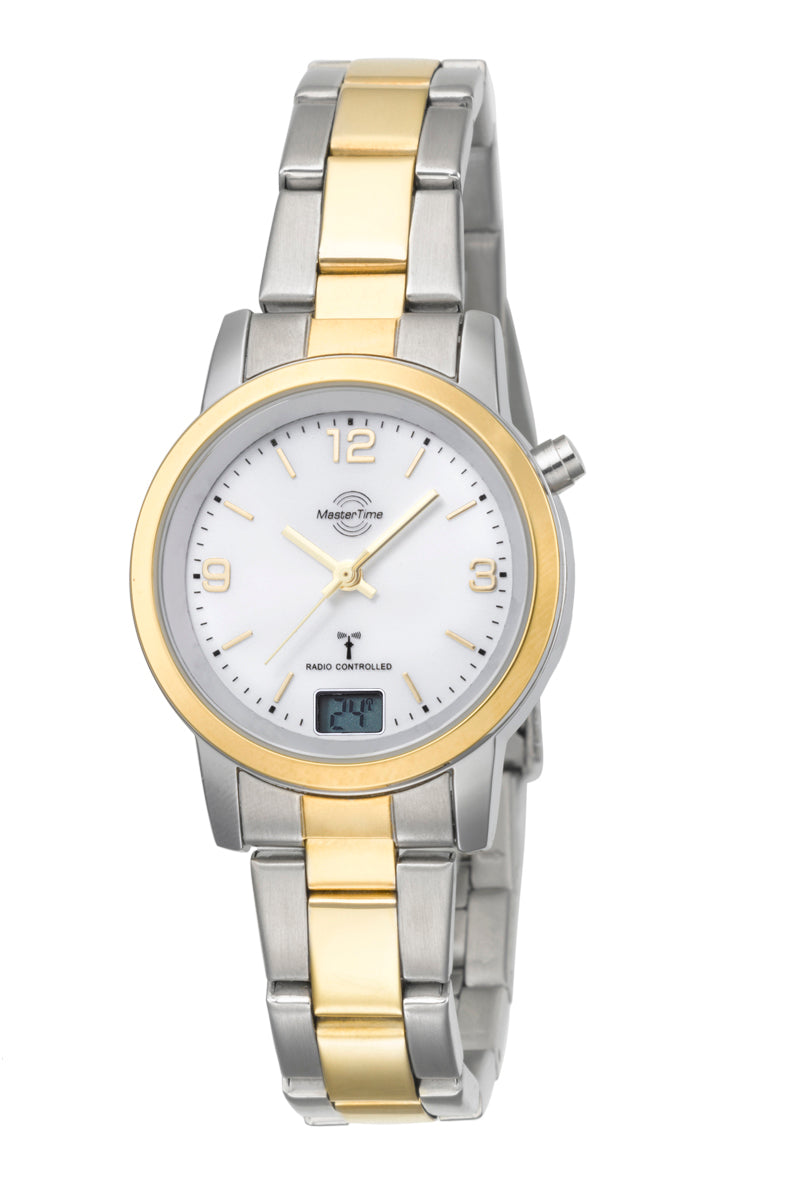 Master Time Basic MTLA-10305-12M Damen Armbanduhr Bicolor • Funk-Automatik • Leuchtzeiger