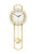 Funkuhr-Wanduhr mit Messingrahmen, rundem Ziffernblatt und Pendel-Optik