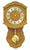 Eichefarbene Wanduhr mit rundem Zifferblatt und Pendelgewicht