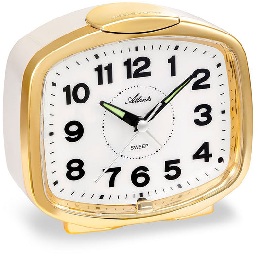 Quarzwecker: Goldener Glockenalarm mit Repetition, Licht & Sensor - Atlanta Modell: 2155/9