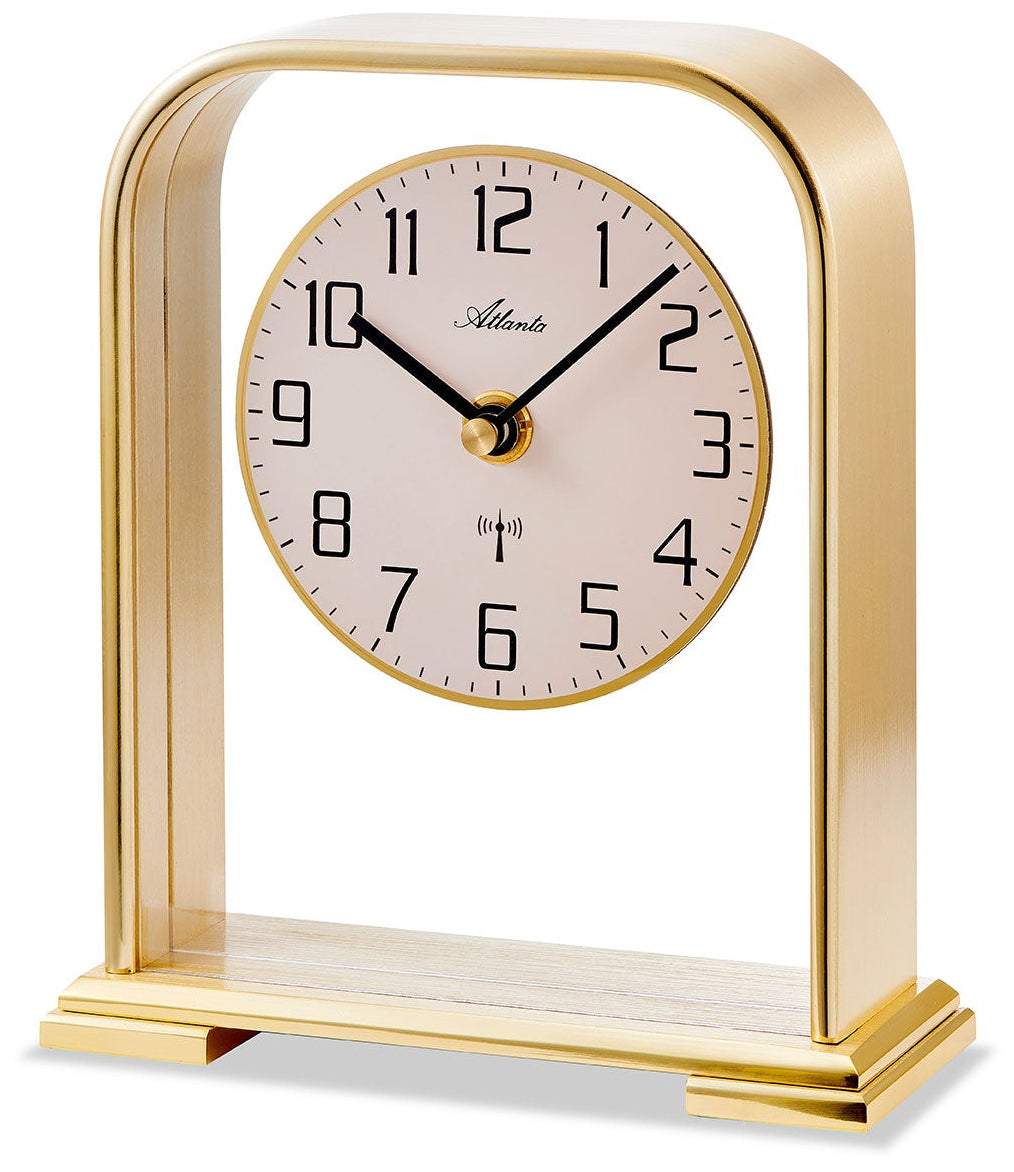 Atlanta Tischuhr 17x14 cm Metall • Funkgesteuert • Zeitloses Design