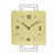 Wanduhr mit Messingfarbenem Zifferblatt, schwarzen Zeigern und arabischen Zahlen 12,3,6,9