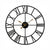 Wanduhr mit rundem schwarzem Metallgehäuse, römischen Ziffern und goldenen Zeigern