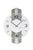 Runde Wanduhr mit facettiertem Mineralglas und Silberantik-Optik, weißer Ziffernkranz