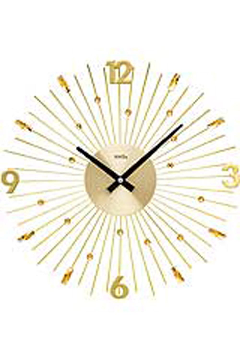 AMS W9653 Wanduhr Gold • Quarzwerk • Metallstäbe