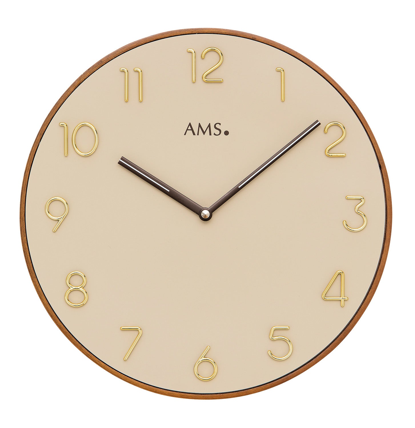 AMS W9563 Wanduhr Holz • Quarzwerk • Aufgelegte Zahlen