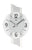 Wanduhr mit rundem Zifferblatt, großen schwarzen Zahlen und silbernen Zeigern