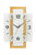 Wanduhr mit weißem Ziffernblatt, schwarzen arabischen Zahlen und Zeigern, Holzrahmen