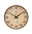 Runde Wanduhr mit Holzgehäuse, AMS-Ziffern und schwarzen Zeigern, dunklem Rahmen