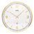 AMS Wanduhr mit weißem Zifferblatt und goldenen Zeigern sowie arabischen Ziffern