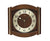 Nussbaumfarbene Wanduhr mit rundem Holzgehäuse, Mineralglas und beigem Ziffernblatt, AMS