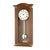 Nussbaumfarbene Wanduhr mit rundem Ziffernblatt und Pendelregulator im Holzgehäuse
