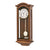 Nussbaumfarbene Regulator-Wanduhr mit rundem Zifferblatt, Glasfront und Pendel