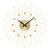 Wanduhr mit goldfarbenem Metallgehäuse, römischem Zifferblatt und Sonnenform, Quarzwerk