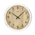 Wanduhr mit Sonoma-Eiche-Zifferblatt, schwarzen Zeigern, Aluminiumring und Mineralglas.