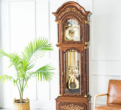 Hermle Standuhr 220x71x36 cm Holz • Kabelzugwerk • Dreifach-Glockenspiel