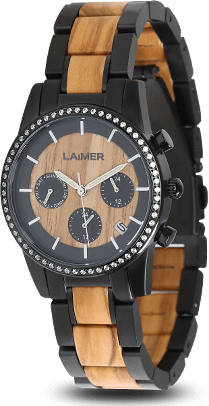 Laimer LAIMER-135 Damen Uhr • Leichtes Holz-Design • Präzises Quarzwerk