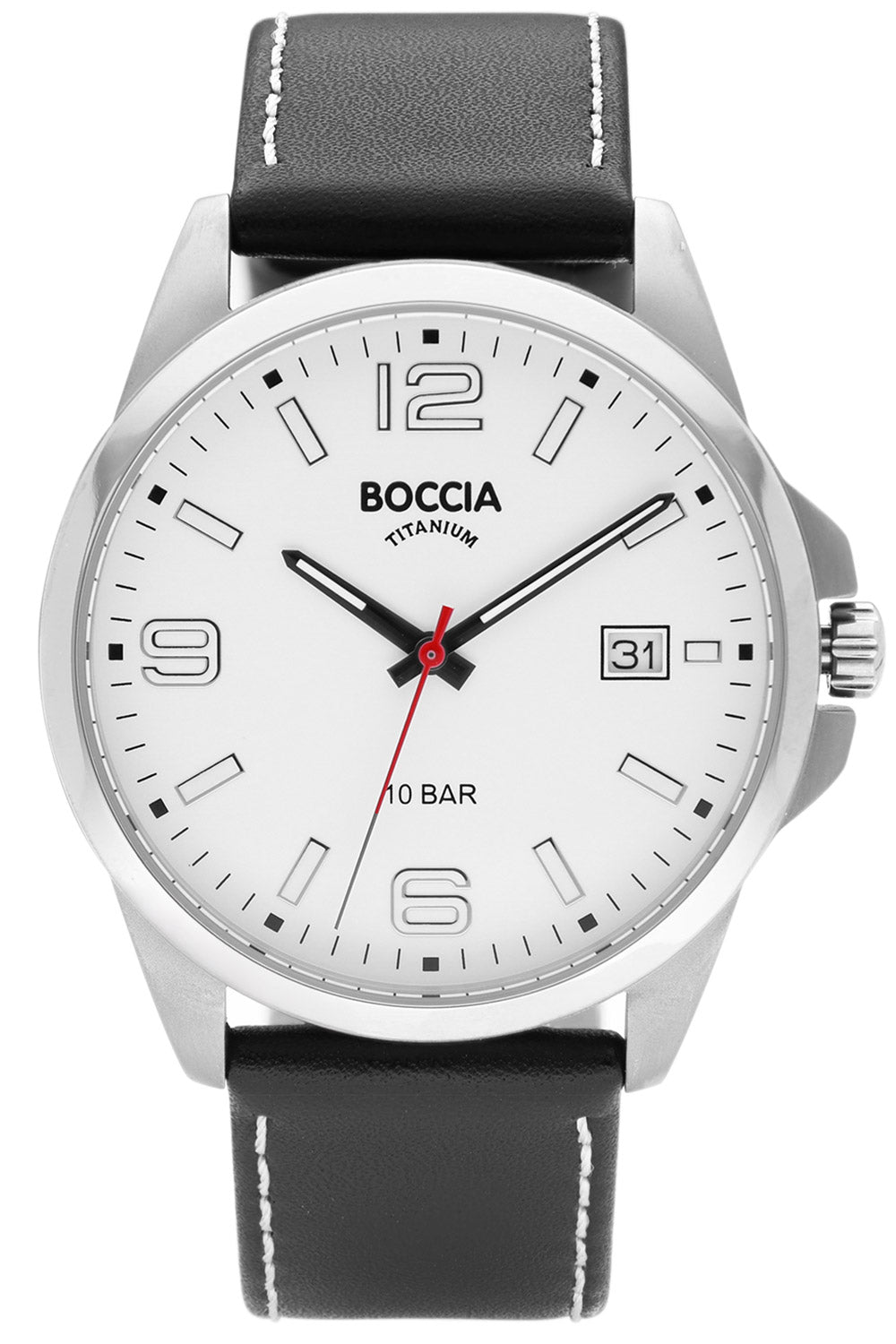 Boccia Titanium 3671-01 Herren Armbanduhr Schwarz • Reintitan-Gehäuse • 10 bar wasserdicht