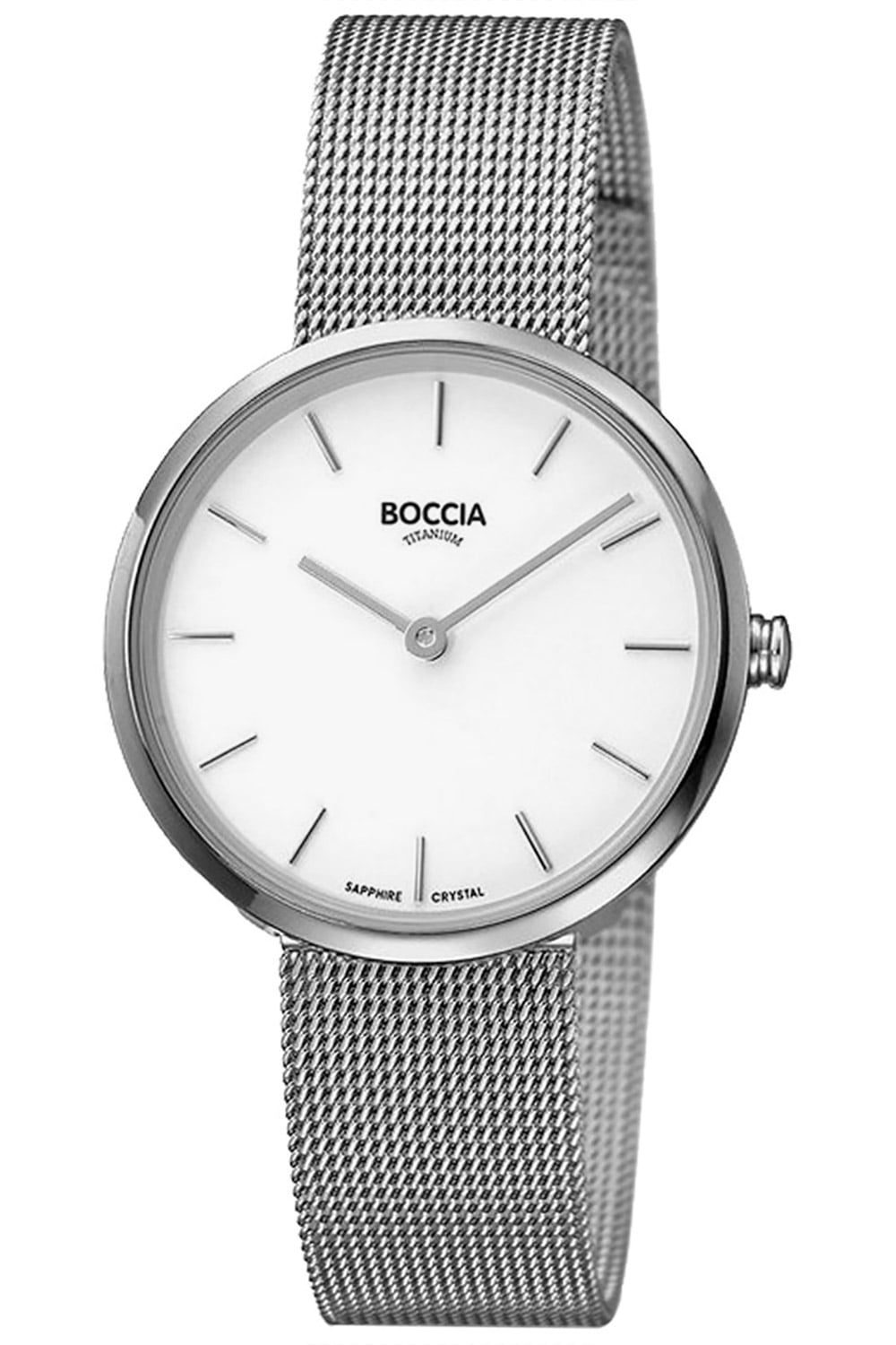 Boccia 3279-08 Damen Armbanduhr • Titan mit Saphirglas • Milanaise-Armband