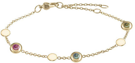 Armband mit 5 bunten Turmalinen in Zargenfassungen - Boccia Jewelry Modell: 03042-02