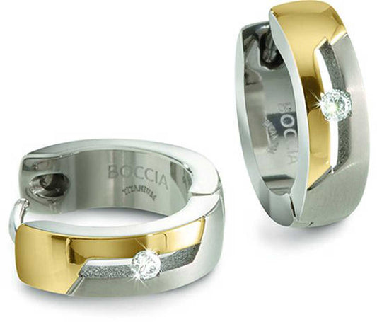 Kreolen aus Titan mit 2 Brillanten - Boccia Jewelry Modell: 05045-04