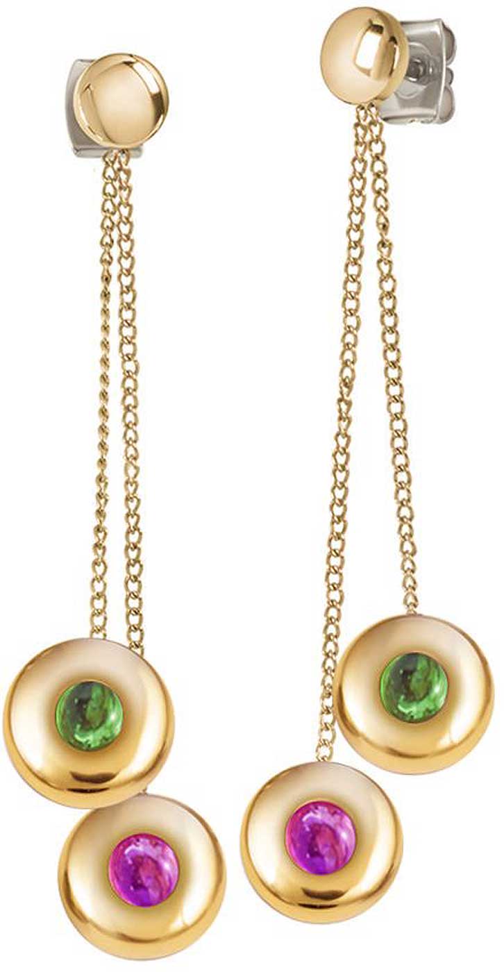 Ohrhänger verziert mit bunten Turmalin-Cabochons - Boccia Jewelry Modell: 05052-02