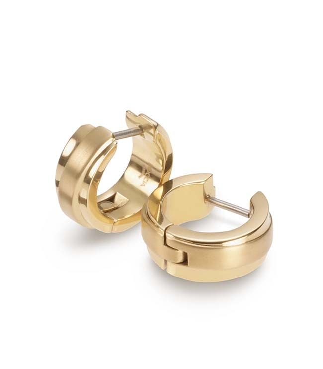 Boccia Titanium 0560-05 Kreolen Gelbgold • Reintitan gelbgoldplattiert • Leicht und antiallergisch