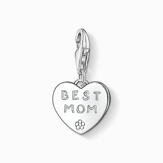 Charm Anhänger Herz mit dem Schriftzug "Best Mom" - 925 Sterlingsilber Thomas Sabo Modell: 0821-001-12