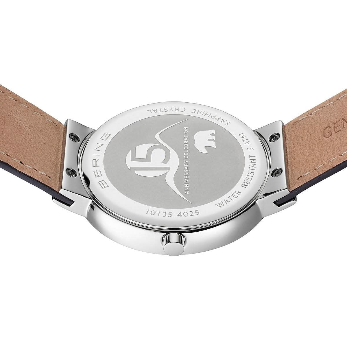 Bering Classic 10135-4025 Damenuhr • Kratzfestes Saphirglas • Feines Milanaise-Armband
