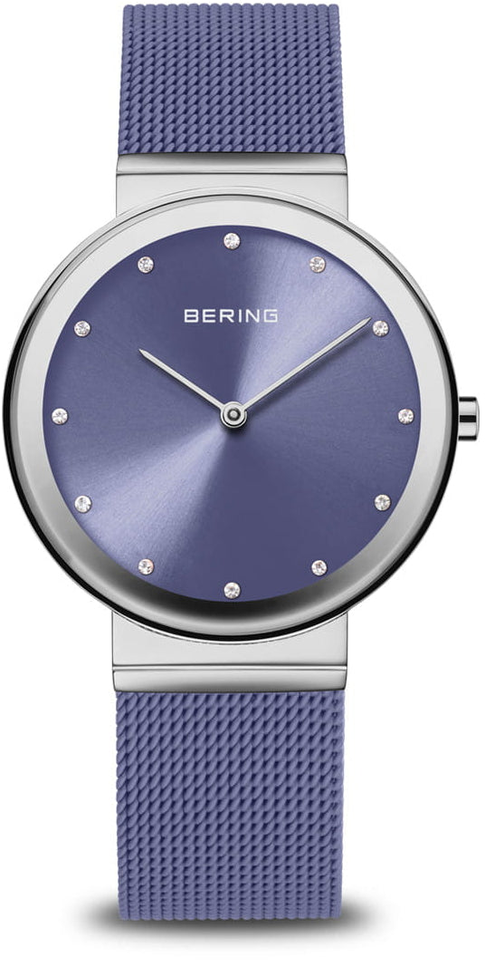 Damen Armbanduhr Klassische Elegante Bering 10135-908 Lavendel Zifferblatt Milanaiseband