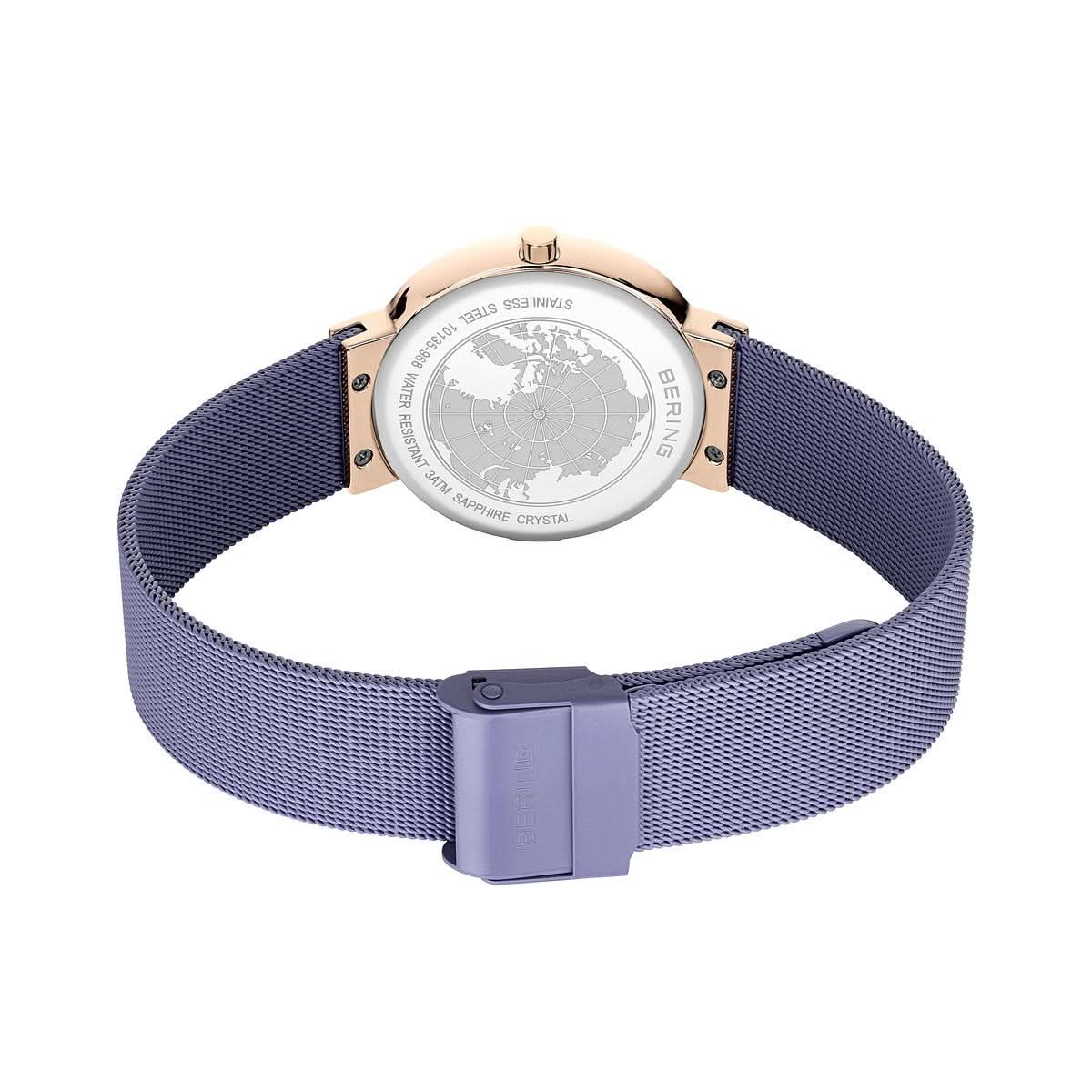 Bering Classic 10135-968 Damenuhr • Kratzfestes Saphirglas • Feines Milanaise-Armband