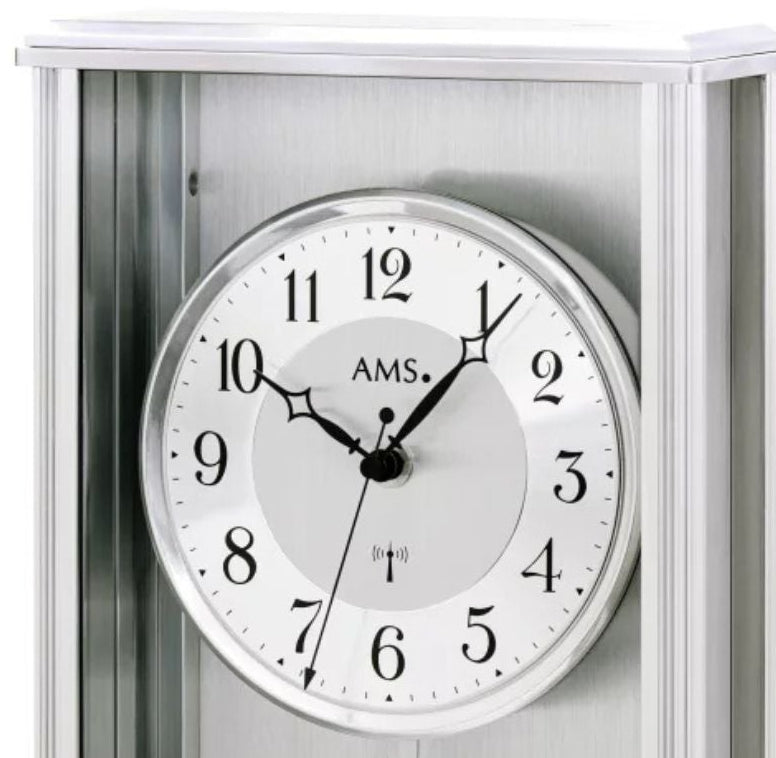 AMS Wall Clock 51x20x7 cm Metal • Radio-Controlled Movement • Elegant Pendulum