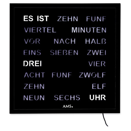 AMS Quarz-Wanduhr 1265 - Metallgehäuse lackiert