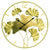 AMS Wanduhr 68x24 cm Metall • Funkgesteuert • Modernes Ginkgo-Design