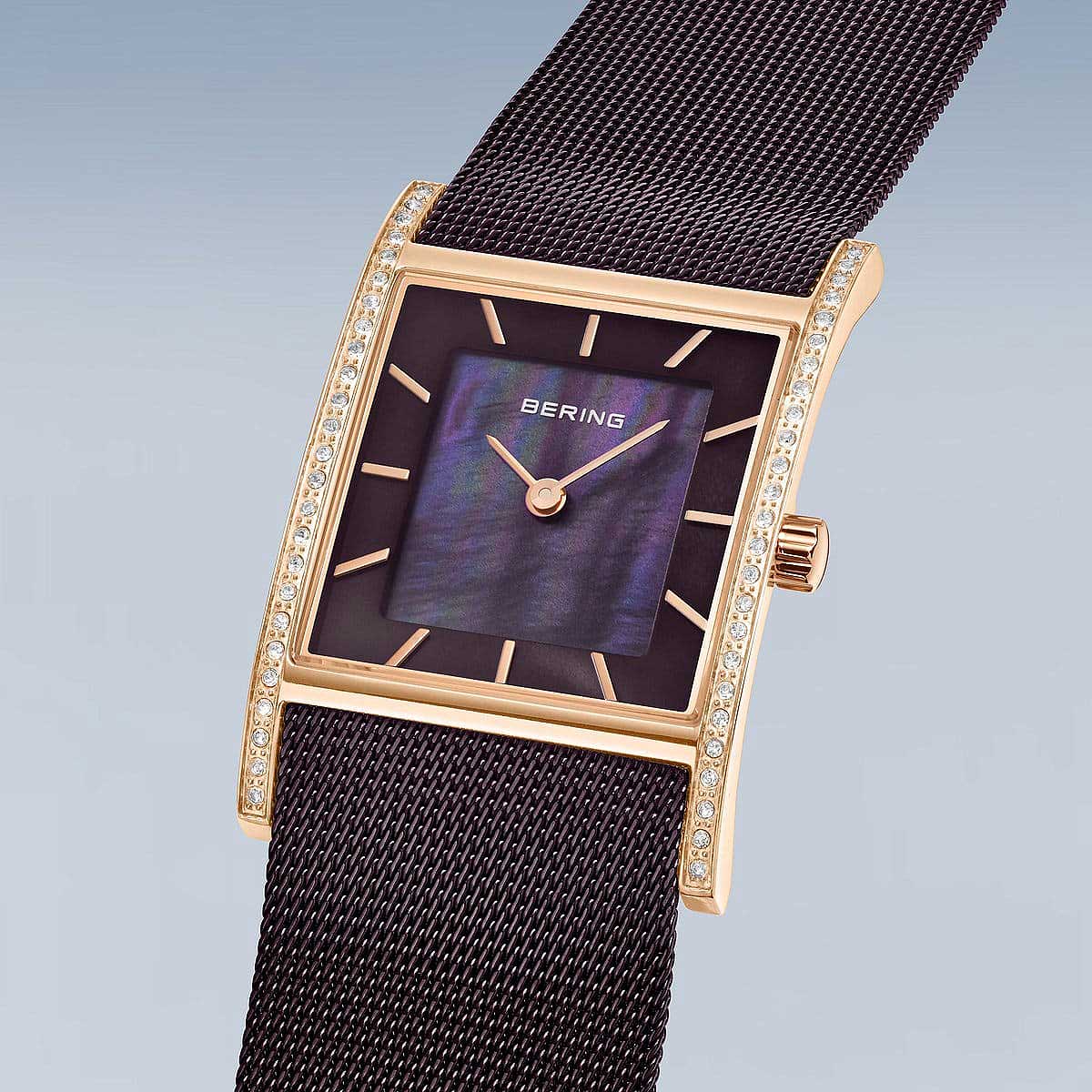 Bering Classic 10426-262-S Damenuhr • Kratzfestes Saphirglas • Braunes Perlmutt