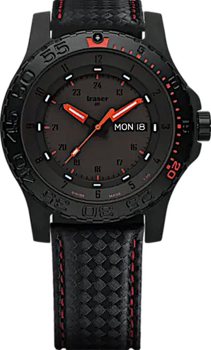 Traser P66 Red Combat 105502 Herrenuhr • Trigalight H3 • Swiss Made